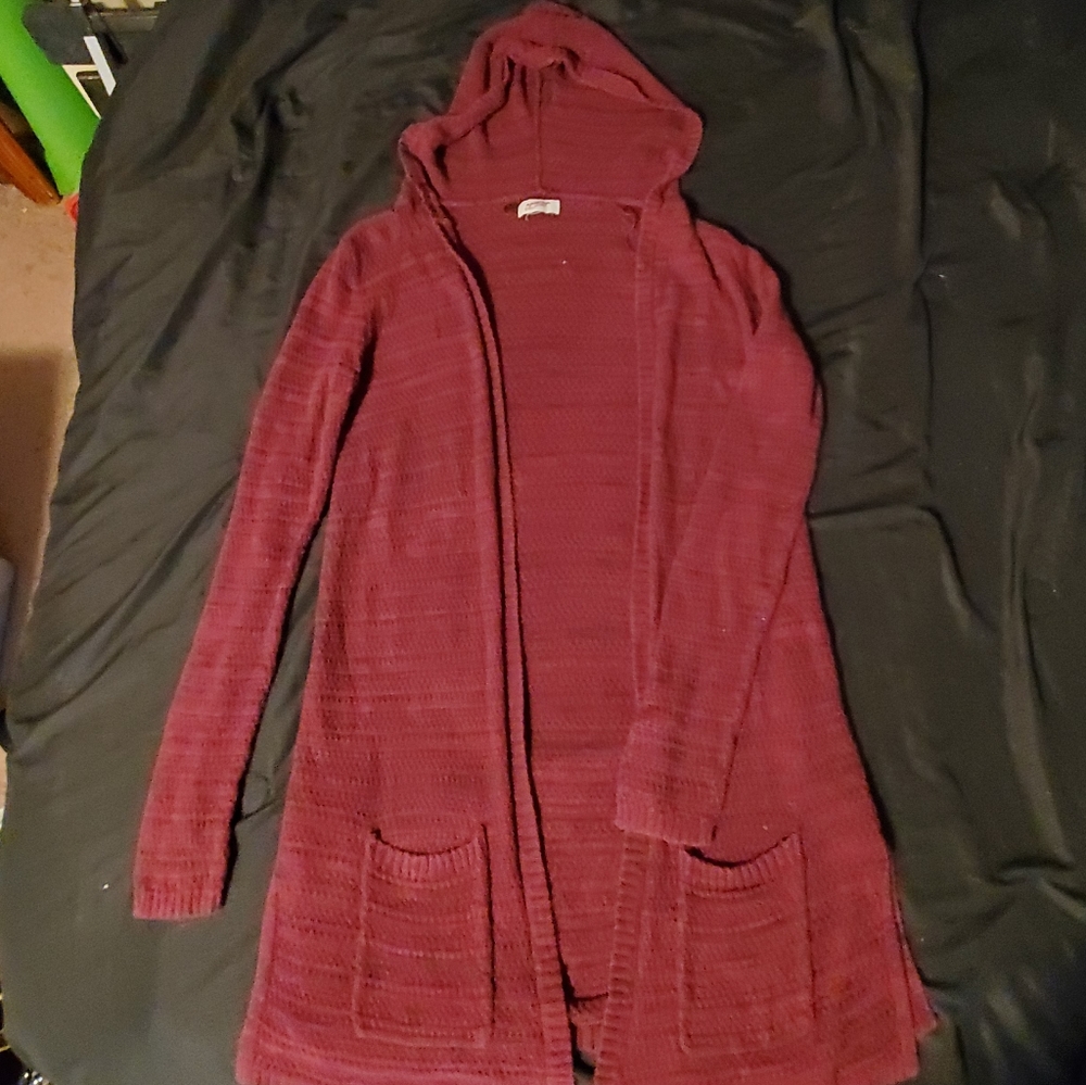 Long Red Duster Cardigan